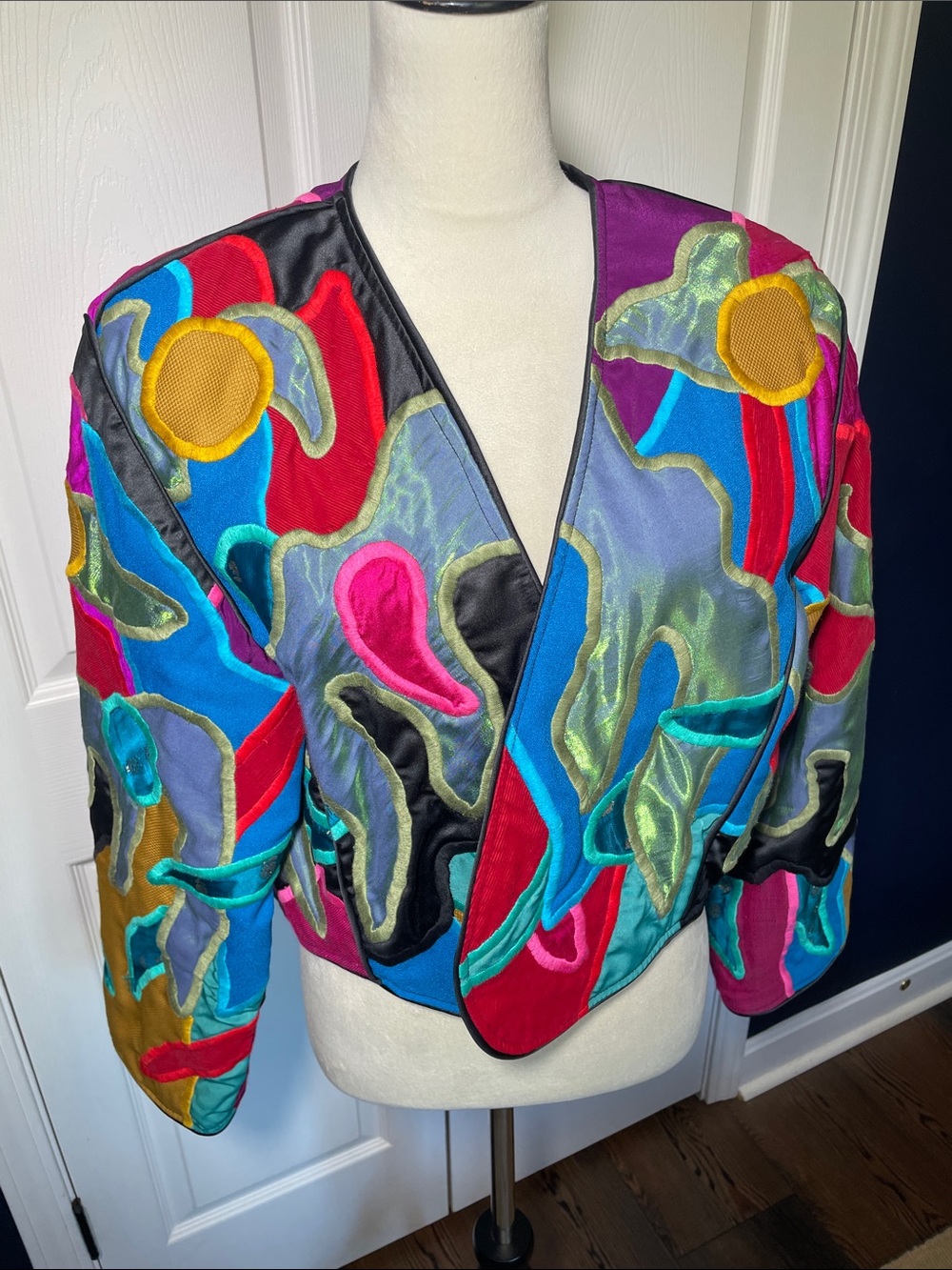 Le Coleccion Judith Roberts Art To Wear Textile Patchwork Jacket Size Large